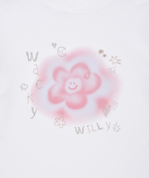 Wacky WiLLy（ワッキーウィリー）の「ウィメンズ ブラー リリー セミクロップ 半袖Tシャツ ホワイト（Tシャツ/カットソー・レディース・その他・SMALL/MEDIUM）」の5枚目の写真