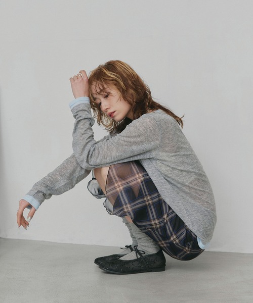 ad thie(アドティエ)の「バイカラー ヘンリー シアートップス(Tシャツ/カットソー・レディース・オートミール/パープル/ライトグリーン/ブラック・FREE)」の18枚目の写真
