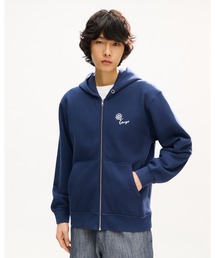 'KENZO Tulip' エンブロイダリー ジップアップ フーディー イン コットン