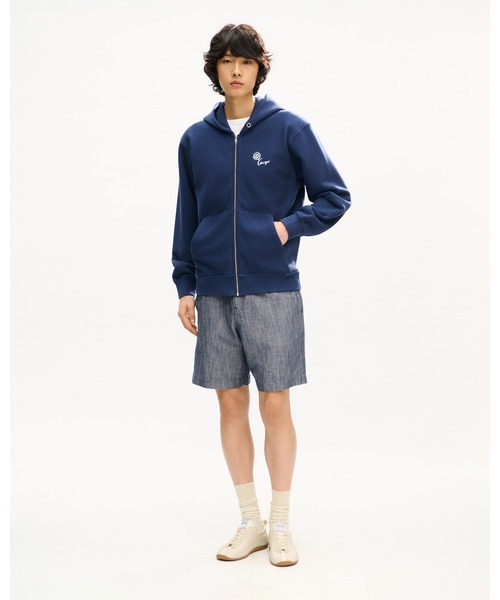 KENZO(ケンゾー)の「'KENZO Tulip' エンブロイダリー ジップアップ フーディー イン コットン(パーカー・メンズ・ブルー系その他・LARGE/MEDIUM)」の5枚目の写真