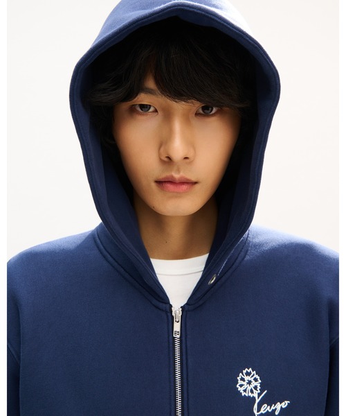 KENZO(ケンゾー)の「'KENZO Tulip' エンブロイダリー ジップアップ フーディー イン コットン(パーカー・メンズ・ブルー系その他・LARGE/MEDIUM)」の3枚目の写真