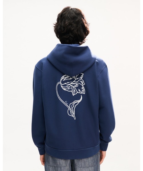 KENZO(ケンゾー)の「'KENZO Tulip' エンブロイダリー ジップアップ フーディー イン コットン(パーカー・メンズ・ブルー系その他・LARGE/MEDIUM)」の2枚目の写真