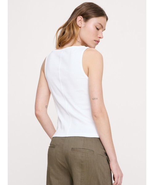 Banana Republic（バナナリパブリック）の「ミニマリスト コットン タンクトップ（タンクトップ・レディース・チャコールグレー/ホワイト/ブラック・XS/S/M/L）」の8枚目の写真
