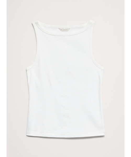 Banana Republic（バナナリパブリック）の「ミニマリスト コットン タンクトップ（タンクトップ・レディース・チャコールグレー/ホワイト/ブラック・XS/S/M/L）」の12枚目の写真