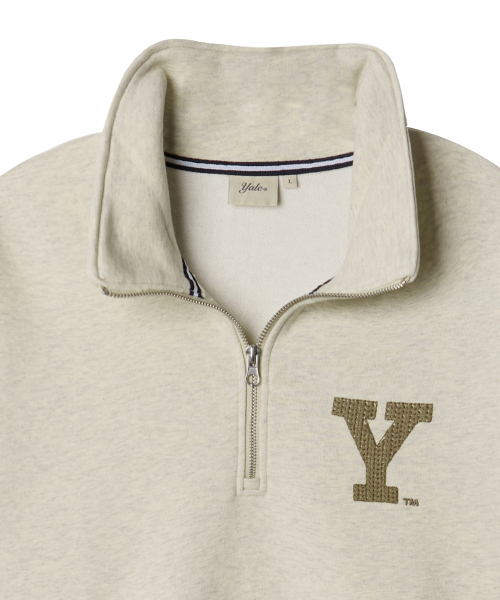 YALE(イェール)の「Yロゴハーフジップスウェットシャツ_オートミール(スウェット・レディース・その他・SMALL/MEDIUM/LARGE/X-LARGE)」の3枚目の写真