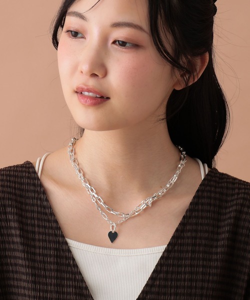 tiny tiny（ティニーティニー）の「ハートメタル2連ネックレス[tiny tiny(ティニーティニー)]（ネックレス・レディース・その他1・0）」の7枚目の写真
