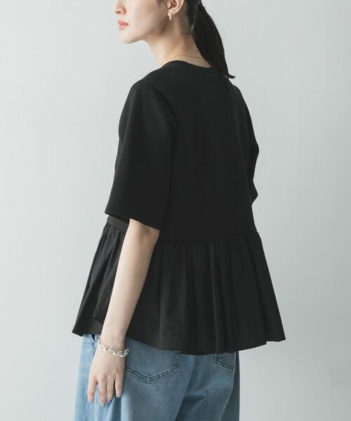 URBAN RESEARCH(アーバンリサーチ)の「ドッキングペプラムカットソー(Tシャツ/カットソー・レディース・グレー系その他/ブラック・FREE)」の5枚目の写真