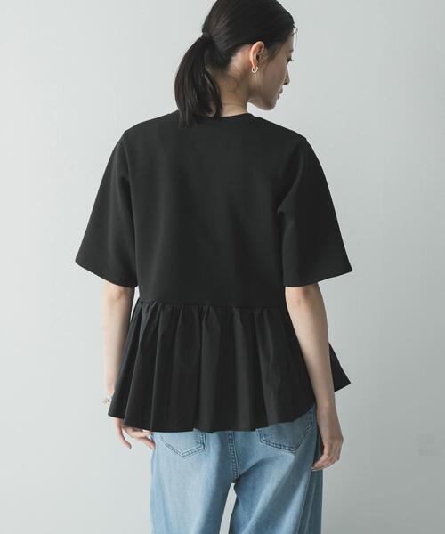 URBAN RESEARCH(アーバンリサーチ)の「ドッキングペプラムカットソー(Tシャツ/カットソー・レディース・グレー系その他/ブラック・FREE)」の6枚目の写真