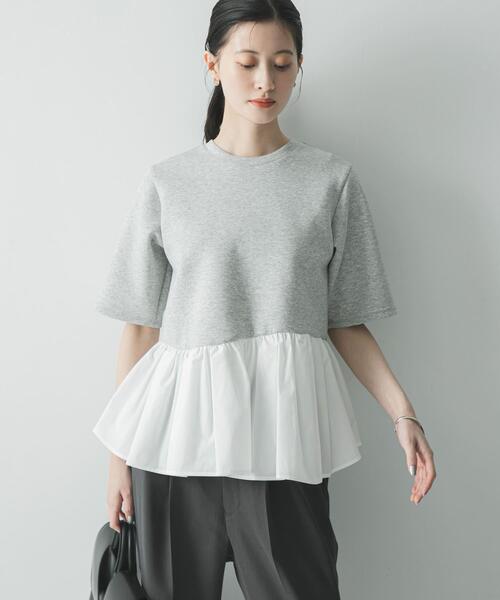 URBAN RESEARCH(アーバンリサーチ)の「ドッキングペプラムカットソー(Tシャツ/カットソー・レディース・グレー系その他/ブラック・FREE)」の10枚目の写真