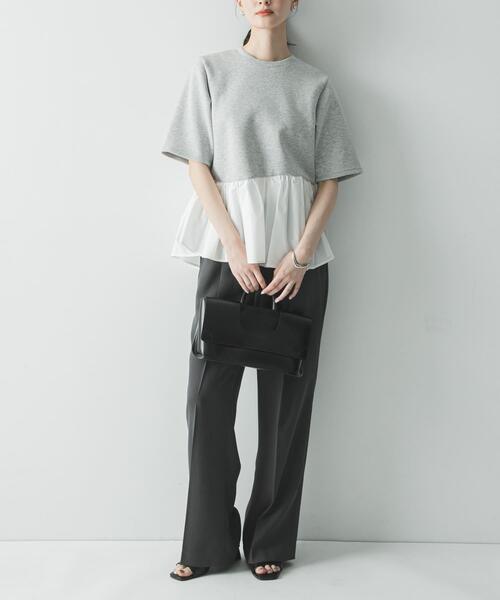 URBAN RESEARCH(アーバンリサーチ)の「ドッキングペプラムカットソー(Tシャツ/カットソー・レディース・グレー系その他/ブラック・FREE)」の14枚目の写真
