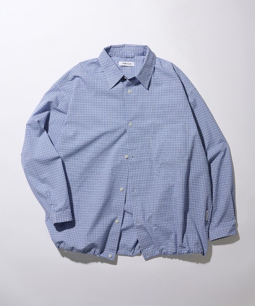 MAISON CLUB（メゾンクラブ）の「【MAISON CLUB】Broad Drawcord Box Shirt / ブロードドローコードボックスシャツ（シャツ/ブラウス・メンズ・サックスブルー/ブラック系1/ホワイト/ネイビー/サックスブルー系1/ブラウン系1/ブラック系その他2/グレイッシュベージュ/ブラック・L/M）」の9枚目の写真