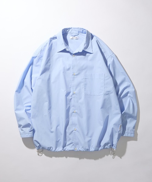 MAISON CLUB（メゾンクラブ）の「【MAISON CLUB】Broad Drawcord Box Shirt / ブロードドローコードボックスシャツ（シャツ/ブラウス・メンズ・サックスブルー/ブラック系1/ホワイト/ネイビー/サックスブルー系1/ブラウン系1/ブラック系その他2/グレイッシュベージュ/ブラック・L/M）」の8枚目の写真
