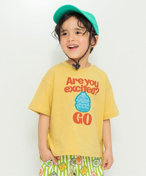 BREEZE(ブリーズ)の「【リンク】ロゴ&モチーフバリエーション半袖Tシャツ(Tシャツ/カットソー・キッズ・ピンク/ベージュ/キナリ/ミント/オレンジ/イエロー/アイボリー/サックスブルー/ブルー/オフホワイト・80/90/100/110/120/130/140)」の1枚目の写真