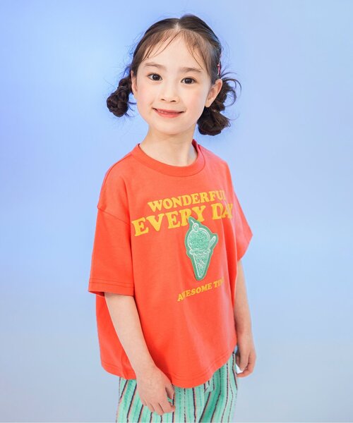 BREEZE(ブリーズ)の「【リンク】ロゴ&モチーフバリエーション半袖Tシャツ(Tシャツ/カットソー・キッズ・ピンク/ベージュ/キナリ/ミント/オレンジ/イエロー/アイボリー/サックスブルー/ブルー/オフホワイト・80/90/100/110/120/130/140)」の10枚目の写真