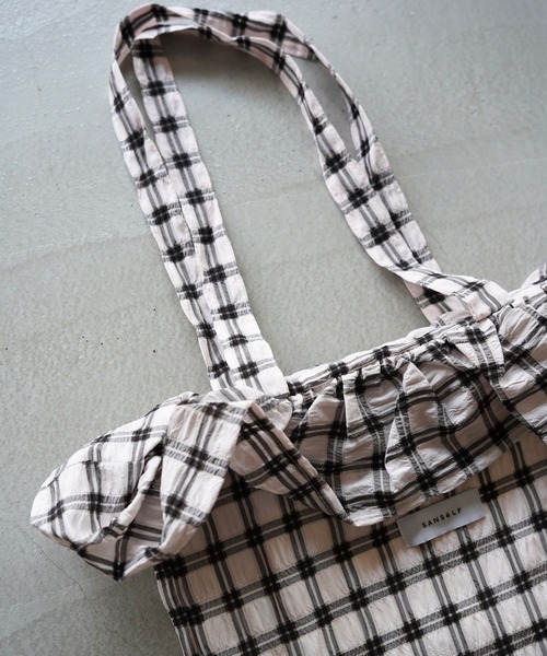 SANSeLF(サンセルフ)の「【SANSeLF】チェックフリルトートバッグ saa26s066(トートバッグ・レディース・ピンク/グリーン/ホワイト・FREE)」の14枚目の写真