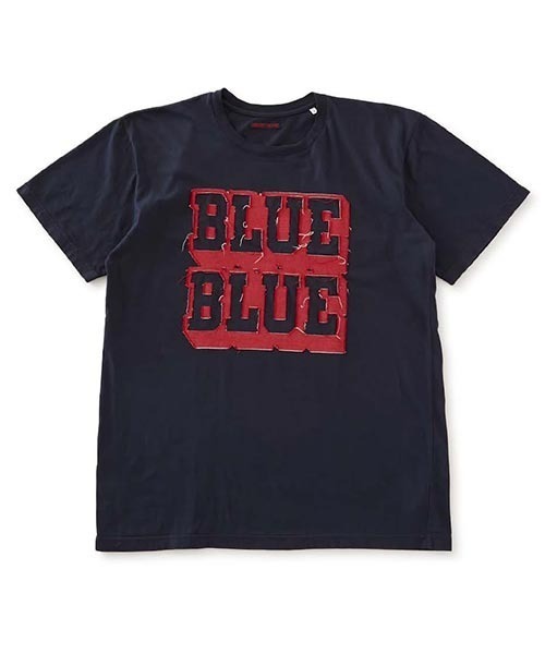 BLUE BLUE(ブルーブルー)の「ボンディングオパール カラーデニムTシャツ(Tシャツ/カットソー・メンズ・ホワイト/ネイビー・M/S/XL/L)」の2枚目の写真