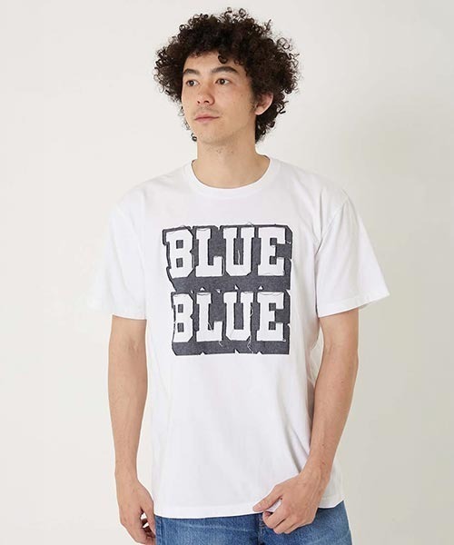 BLUE BLUE(ブルーブルー)の「ボンディングオパール カラーデニムTシャツ(Tシャツ/カットソー・メンズ・ホワイト/ネイビー・M/S/XL/L)」の3枚目の写真