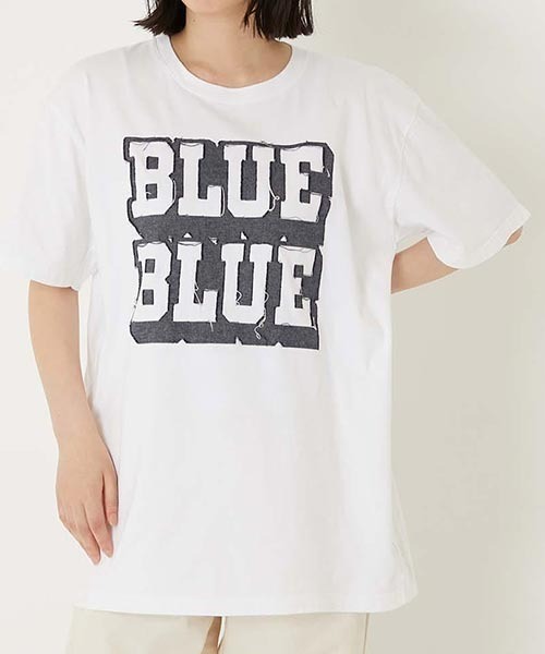 BLUE BLUE(ブルーブルー)の「ボンディングオパール カラーデニムTシャツ(Tシャツ/カットソー・メンズ・ホワイト/ネイビー・M/S/XL/L)」の5枚目の写真