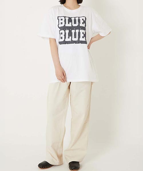 BLUE BLUE(ブルーブルー)の「ボンディングオパール カラーデニムTシャツ(Tシャツ/カットソー・メンズ・ホワイト/ネイビー・M/S/XL/L)」の6枚目の写真