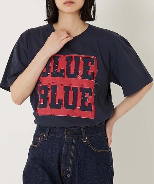 BLUE BLUE(ブルーブルー)の「ボンディングオパール カラーデニムTシャツ(Tシャツ/カットソー・メンズ・ホワイト/ネイビー・M/S/XL/L)」の13枚目の写真