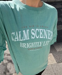 UNDERWRAPS（アンダーラップス）の「ピグメント加工 ロゴプリント 袖フリル 半袖Tシャツ（Tシャツ/カットソー）」