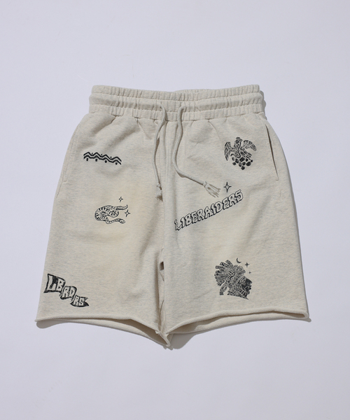 Liberaiders（リベレイダース）の「Liberaiders / リベレイダース 別注 ハンドライティング スウェット ショーツ（その他パンツ・メンズ・ライトグレー/ブラック系その他・LARGE/MEDIUM）」の4枚目の写真