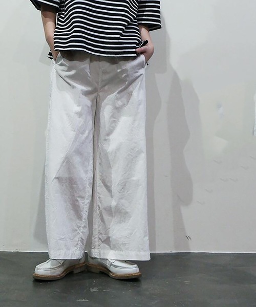 vent blanc(ヴァンブラン)の「vent blanc ヴァンブラン コットンローン サイドピンタック 切り替えパンツ(その他パンツ・レディース・ブラック/オフホワイト/インディゴブルー・FREE)」の1枚目の写真