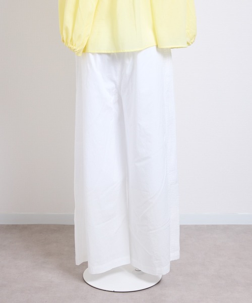 vent blanc(ヴァンブラン)の「vent blanc ヴァンブラン コットンローン サイドピンタック 切り替えパンツ(その他パンツ・レディース・ブラック/オフホワイト/インディゴブルー・FREE)」の14枚目の写真