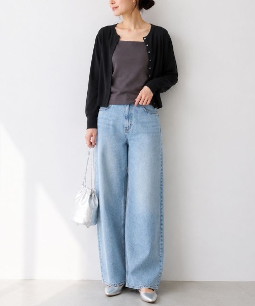 Human 2nd Occasion(ヒューマンセカンドオケージョン)の「ショルダータックパフスリーブニットカーディガン(カーディガン/ボレロ・レディース・ナチュラル/ブラック・FREE)」の11枚目の写真