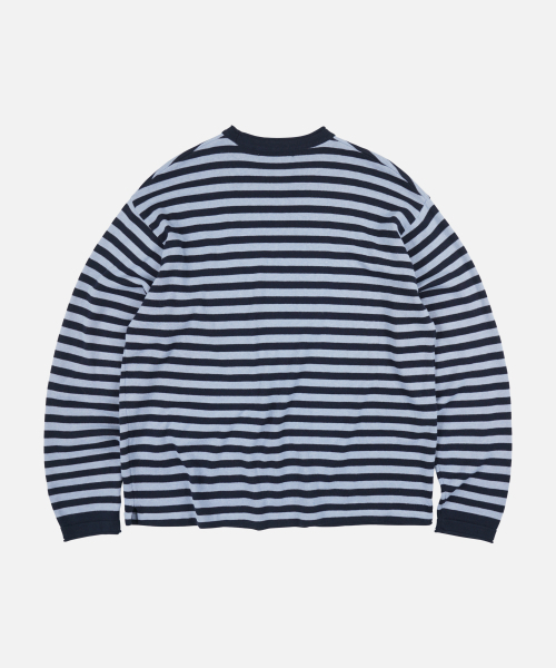 FRIZMWORKS(フリズムワークス)の「STRIPE KNIT LONG SLEEVE _ NAVY(ニット/セーター・メンズ・その他・SMALL/MEDIUM/LARGE/X-LARGE)」の2枚目の写真