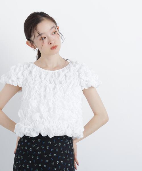 NATURAL BEAUTY BASIC（ナチュラルビューティーベーシック）の「バックリボンシャーリングブラウス（シャツ/ブラウス・レディース・オフホワイト/ブラック・FREE）」の15枚目の写真