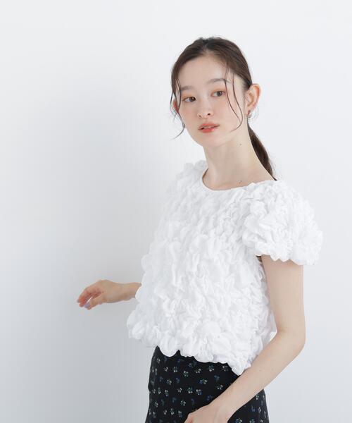 NATURAL BEAUTY BASIC（ナチュラルビューティーベーシック）の「バックリボンシャーリングブラウス（シャツ/ブラウス・レディース・オフホワイト/ブラック・FREE）」の17枚目の写真