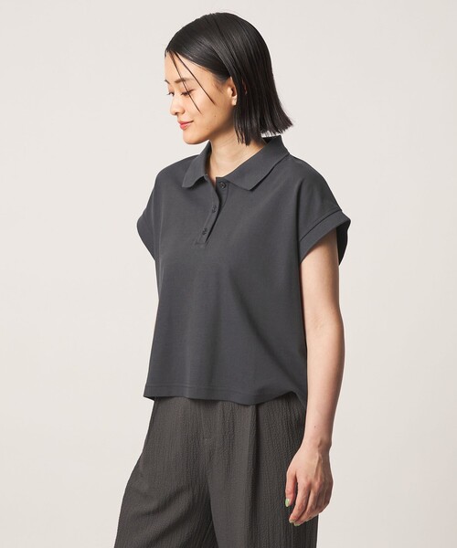 A DAY IN THE LIFE UNITED ARROWS（アデイインザライフユナイテッドアローズ）の「カノコ ワイドポロシャツ ＜A DAY IN THE LIFE＞（Tシャツ/カットソー・レディース・ロイヤルブルー/オリーブ/ダークグレー・FREE）」の4枚目の写真