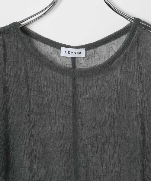 LEPSIM（レプシィム）の「シアープリーツデザインSS　839831（Tシャツ/カットソー・レディース・チャコールグレー/ブルー/ライム/アイボリー・FREE）」の6枚目の写真