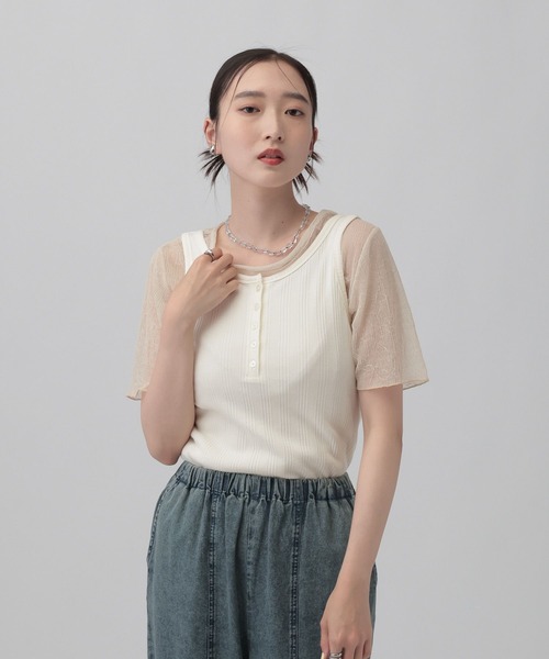 LEPSIM（レプシィム）の「シアープリーツデザインSS　839831（Tシャツ/カットソー・レディース・チャコールグレー/ブルー/ライム/アイボリー・FREE）」の16枚目の写真