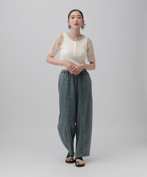 LEPSIM（レプシィム）の「シアープリーツデザインSS　839831（Tシャツ/カットソー・レディース・チャコールグレー/ブルー/ライム/アイボリー・FREE）」の19枚目の写真