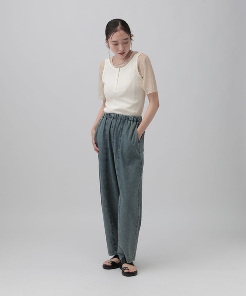 LEPSIM（レプシィム）の「シアープリーツデザインSS　839831（Tシャツ/カットソー・レディース・チャコールグレー/ブルー/ライム/アイボリー・FREE）」の20枚目の写真