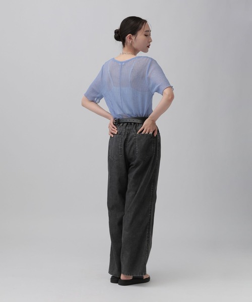 LEPSIM（レプシィム）の「シアープリーツデザインSS　839831（Tシャツ/カットソー・レディース・チャコールグレー/ブルー/ライム/アイボリー・FREE）」の14枚目の写真