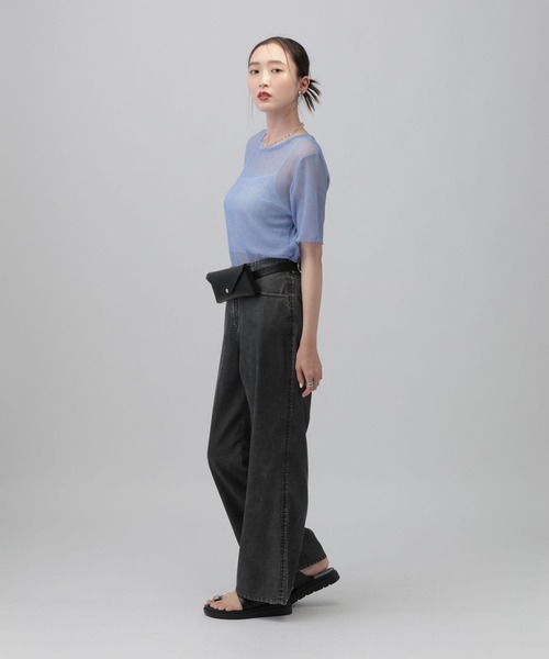 LEPSIM（レプシィム）の「シアープリーツデザインSS　839831（Tシャツ/カットソー・レディース・チャコールグレー/ブルー/ライム/アイボリー・FREE）」の15枚目の写真