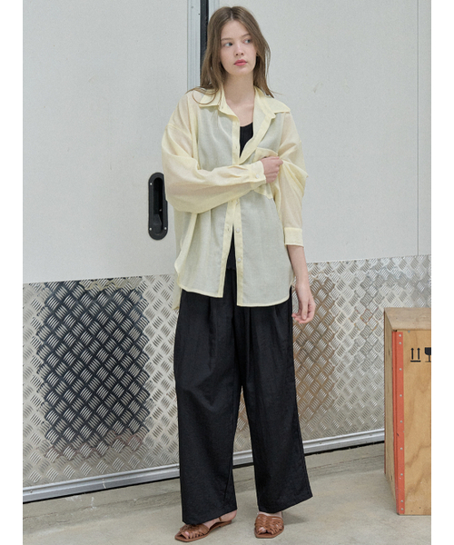 AVANT-G(アバン)の「See Through Unbalance Shirt - YELLOW(シャツ/ブラウス・レディース・その他・FREE)」の3枚目の写真