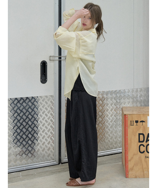 AVANT-G(アバン)の「See Through Unbalance Shirt - YELLOW(シャツ/ブラウス・レディース・その他・FREE)」の5枚目の写真