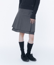 LAYERED PLEATS MIDI SKIRT