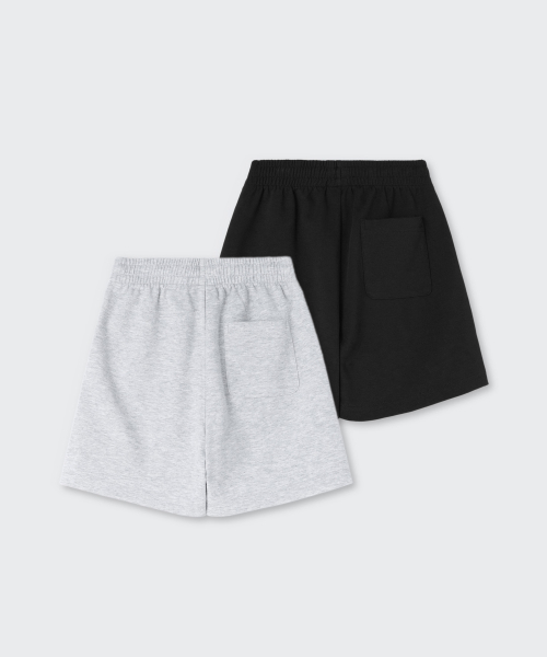 MUSINSA STANDARD KIDS（ムシンサスタンダードキッズ）の「[クールタンダード] ボクサーフィット スウェットショーツ 2パック [ブラック/ミディアムグレー]（その他パンツ・レディース・その他・130/120/110/150/140/160）」の2枚目の写真