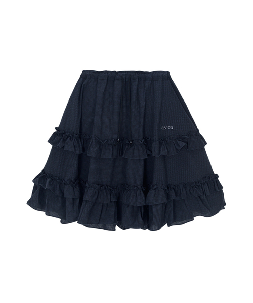 ASON(アズオン)の「CHECK KANGKANG MIDI SKIRT / NAVY(スカート・レディース・その他・FREE)」の2枚目の写真