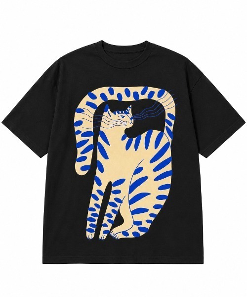 FreeZone(フリーゾーン)の「アートプリントオーバーサイズTシャツ(Tシャツ/カットソー・メンズ・ブラック/ピンク/ホワイト・F)」の6枚目の写真