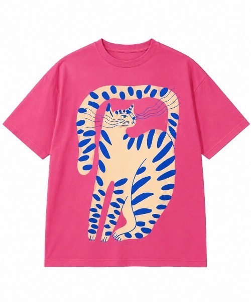 FreeZone(フリーゾーン)の「アートプリントオーバーサイズTシャツ(Tシャツ/カットソー・メンズ・ブラック/ピンク/ホワイト・F)」の8枚目の写真