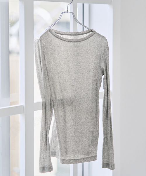 Spick & Span(スピックアンドスパン)の「《新色有り / 追加》シアーボートネックプルオーバー(Tシャツ/カットソー・レディース・その他1/マルチ/ホワイト・FREE)」の1枚目の写真