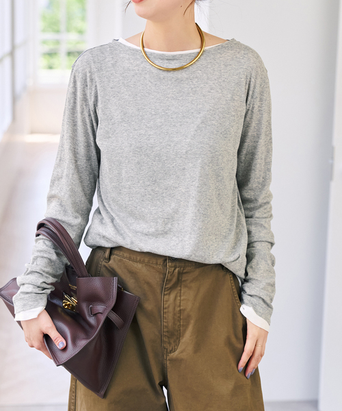 Spick & Span(スピックアンドスパン)の「《新色有り / 追加》シアーボートネックプルオーバー(Tシャツ/カットソー・レディース・その他1/マルチ/ホワイト・FREE)」の7枚目の写真
