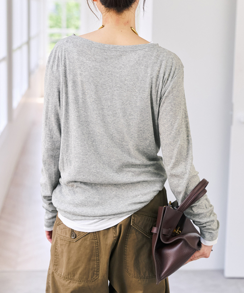 Spick & Span(スピックアンドスパン)の「《新色有り / 追加》シアーボートネックプルオーバー(Tシャツ/カットソー・レディース・その他1/マルチ/ホワイト・FREE)」の9枚目の写真