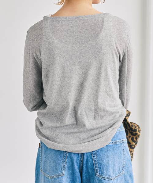 Spick & Span(スピックアンドスパン)の「《新色有り / 追加》シアーボートネックプルオーバー(Tシャツ/カットソー・レディース・その他1/マルチ/ホワイト・FREE)」の14枚目の写真